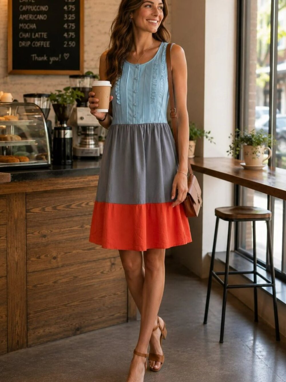 Moulinette Soeurs Anthropologie Colorblock Sabine Silk Dress